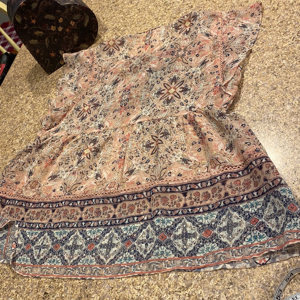 Knox Rose Pink or Peach Lightweight Top Blouse With Tassels Small - Picture 11 of 13